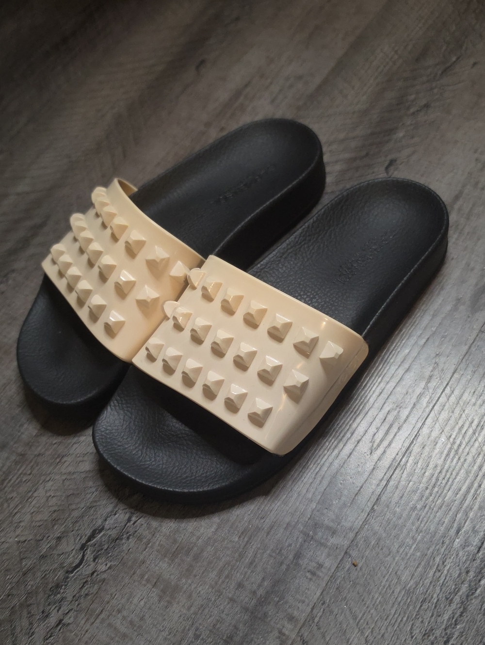 Carmen Sol Franco Waterproof Slide Sandal Beige Size 36